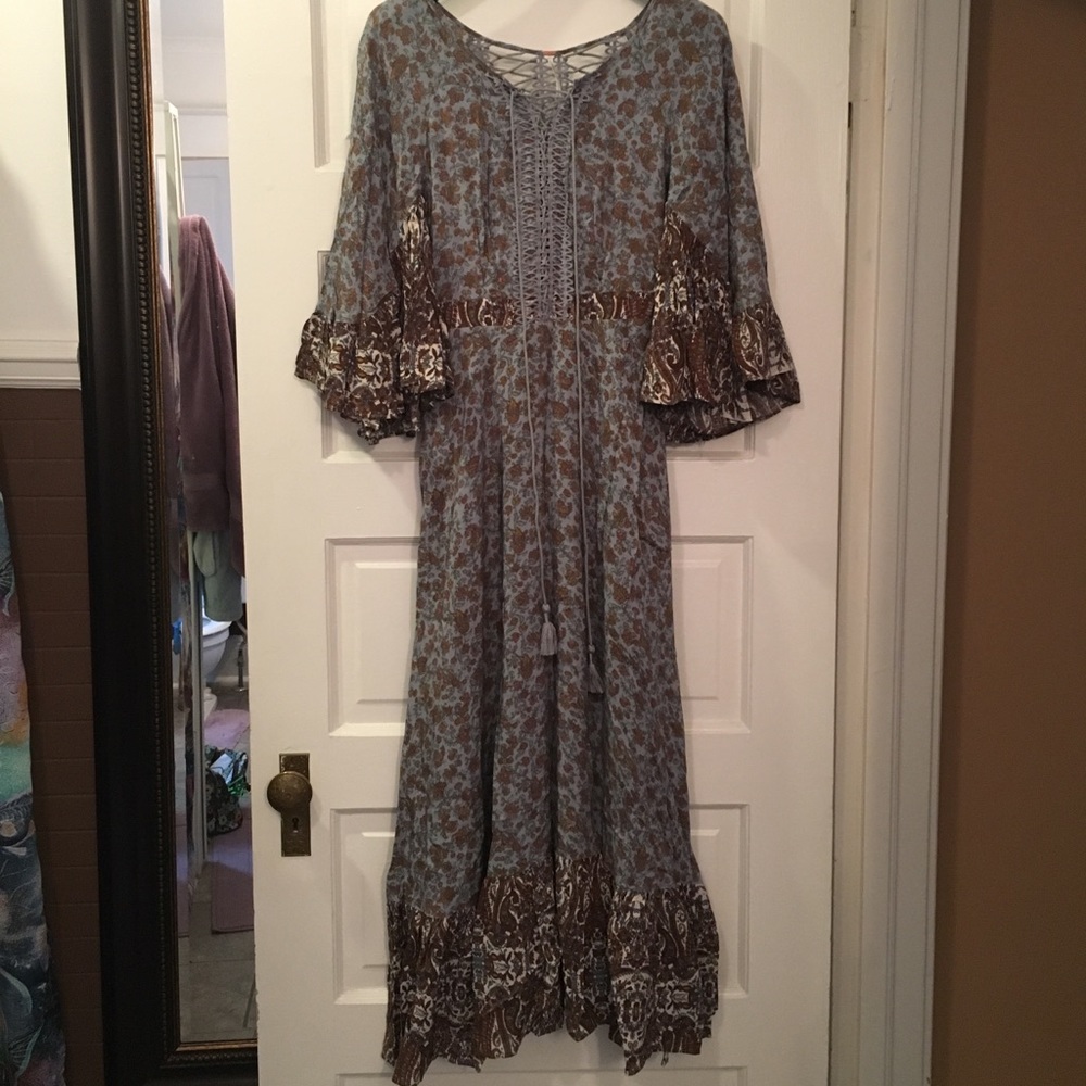 FP Mixed Print Ruffle Maxi